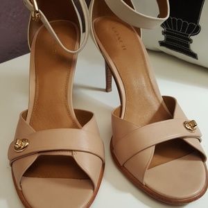 Coach Pink Heels Leather Ankle Strap